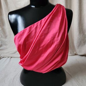 The Pants Store Pink One Shoulder Crop Top